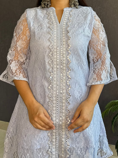 Pure cotton lace work coord