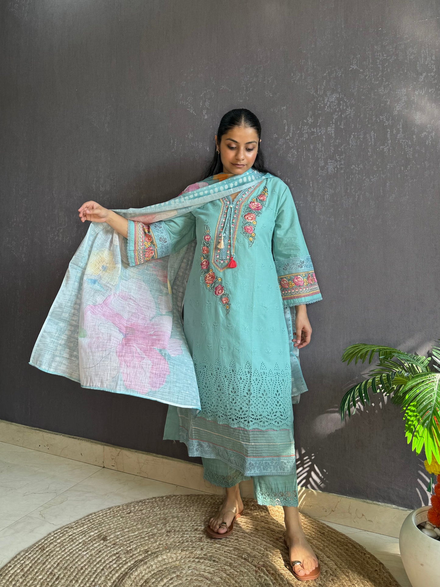 Pakistani schiffili designer suit