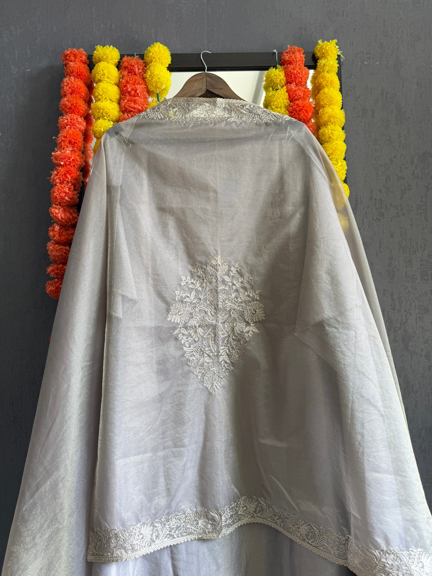 Premium tissue silk hand embroidered suit