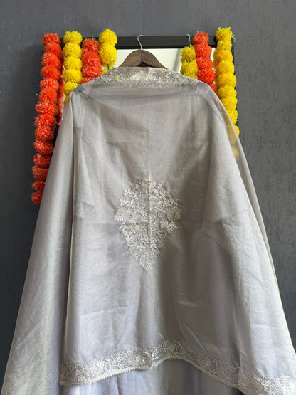 Premium tissue silk hand embroidered suit