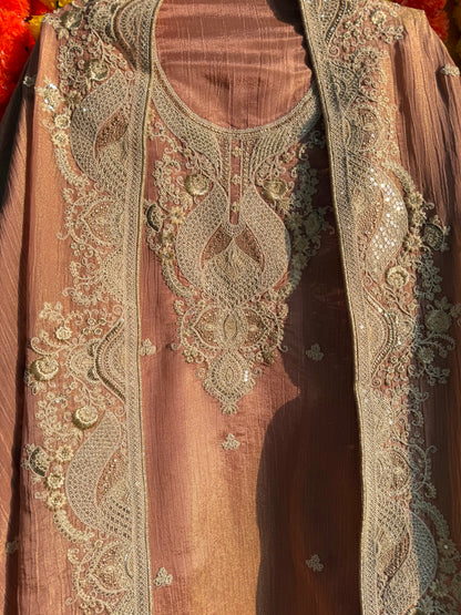 Luxurious soft Crush Tissue silk suit