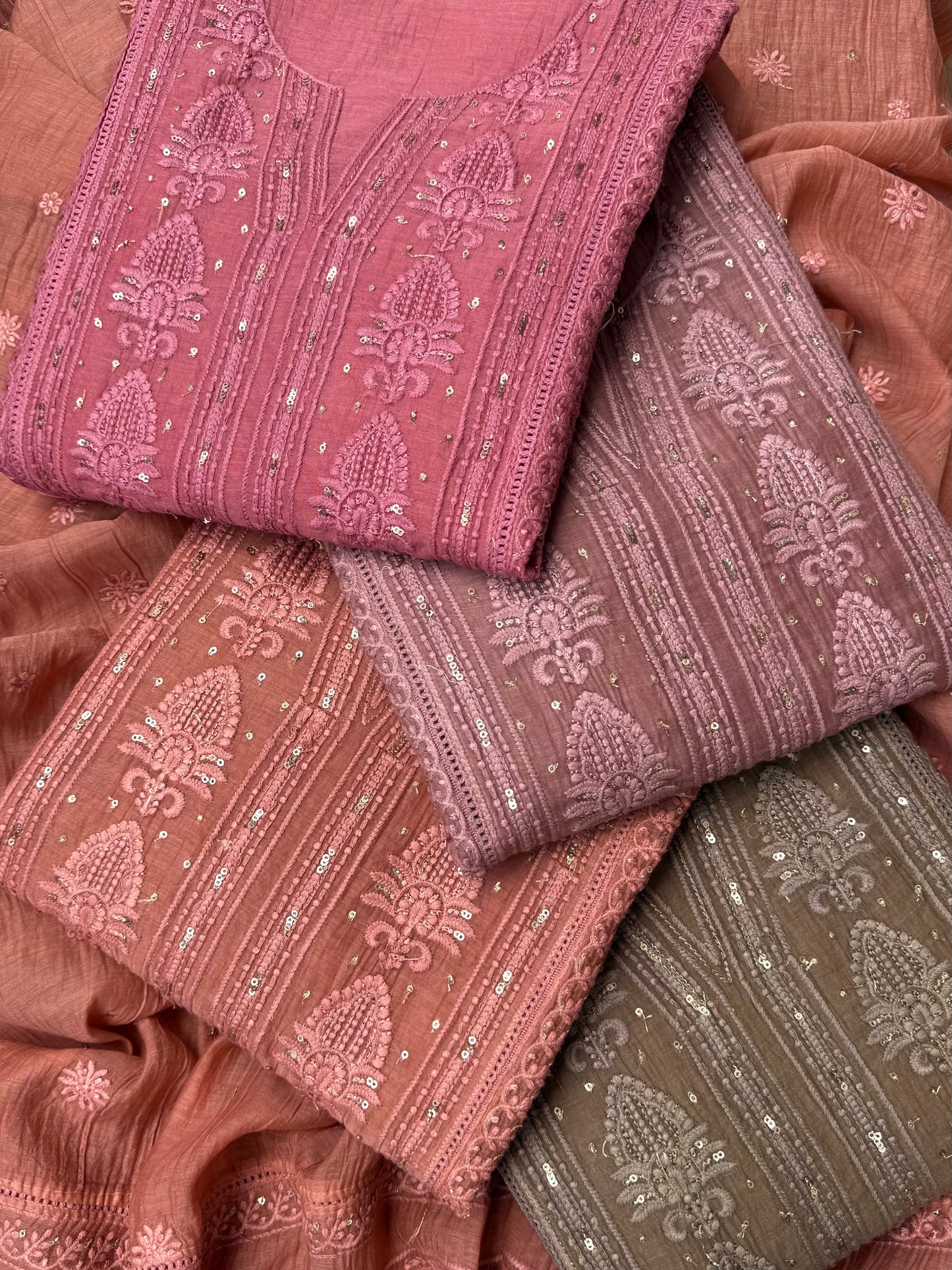 Luxurious Mul chanderi lucknowi handwork suit