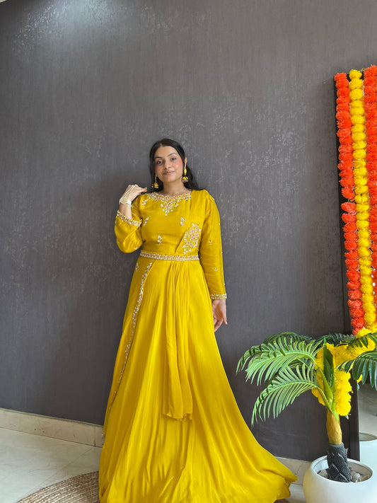 Indo western Drape dress