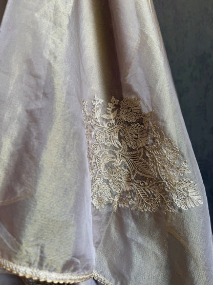 Premium tissue silk hand embroidered suit