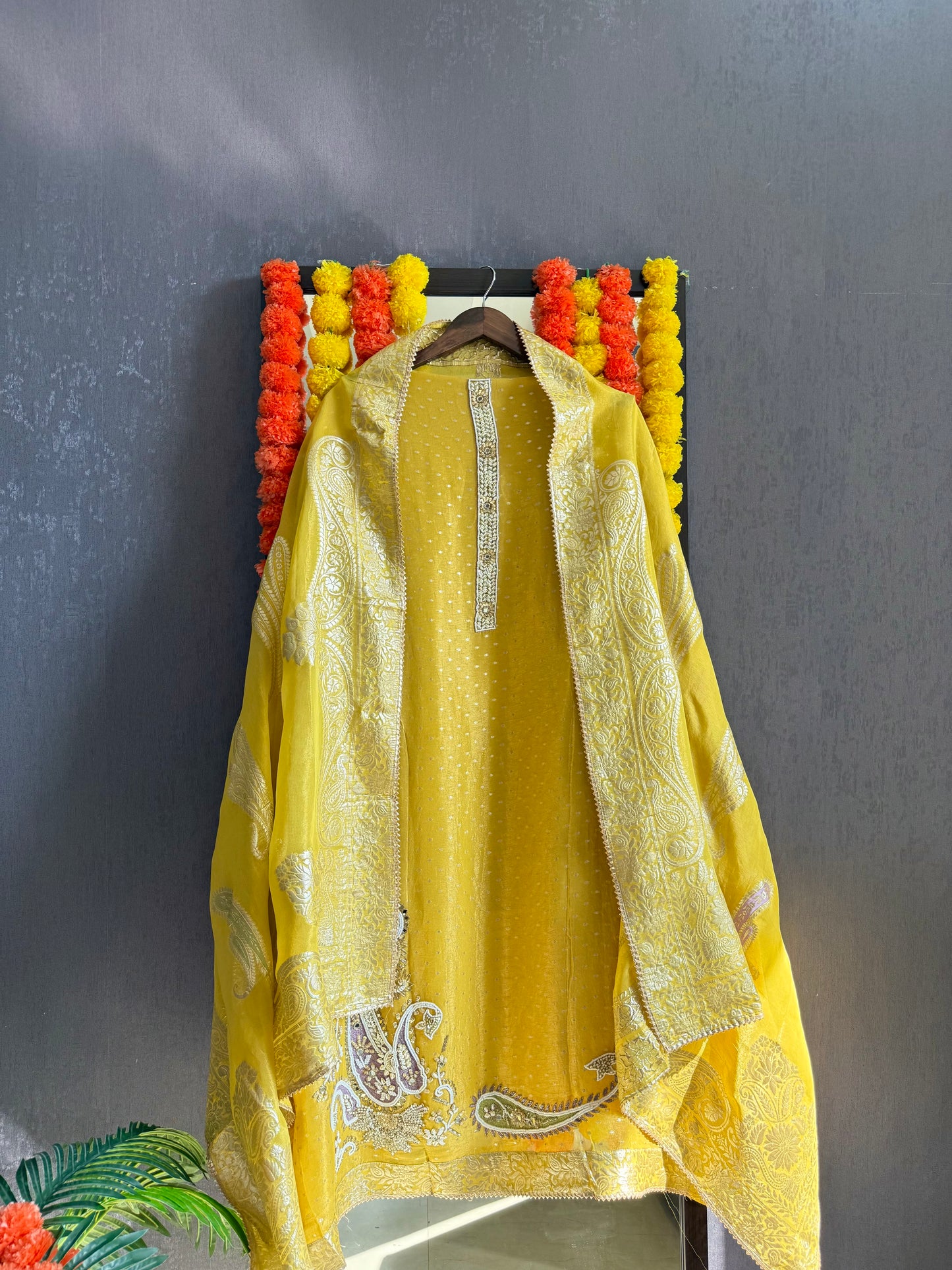 Luxurious handwork Tissue Benarsi silk suit