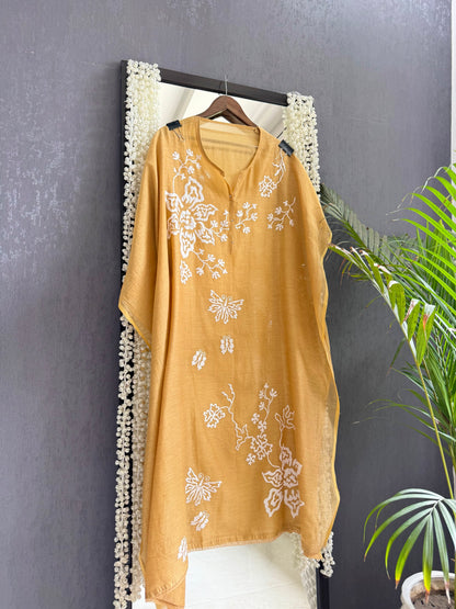 Luxurious Mul chanderi appliqué butterfly suit