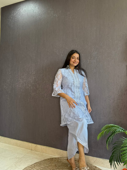 Pure cotton lace work coord