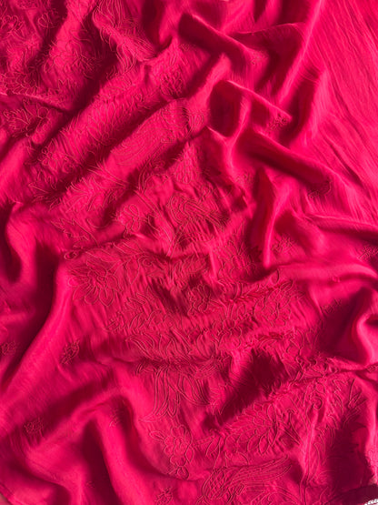 Luxurious organza appliqué work birds suit