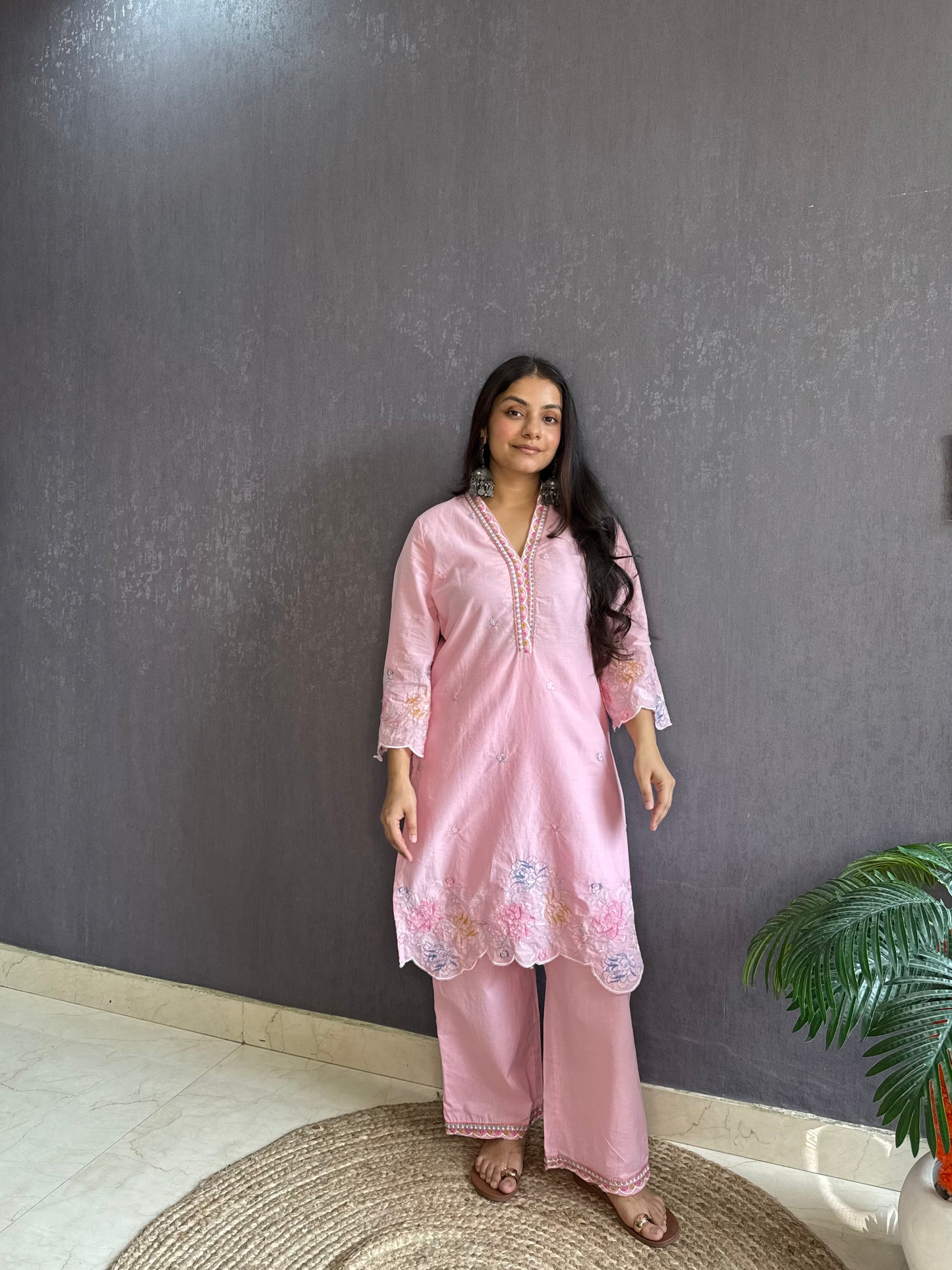 Premium cotton cutwork Coord set