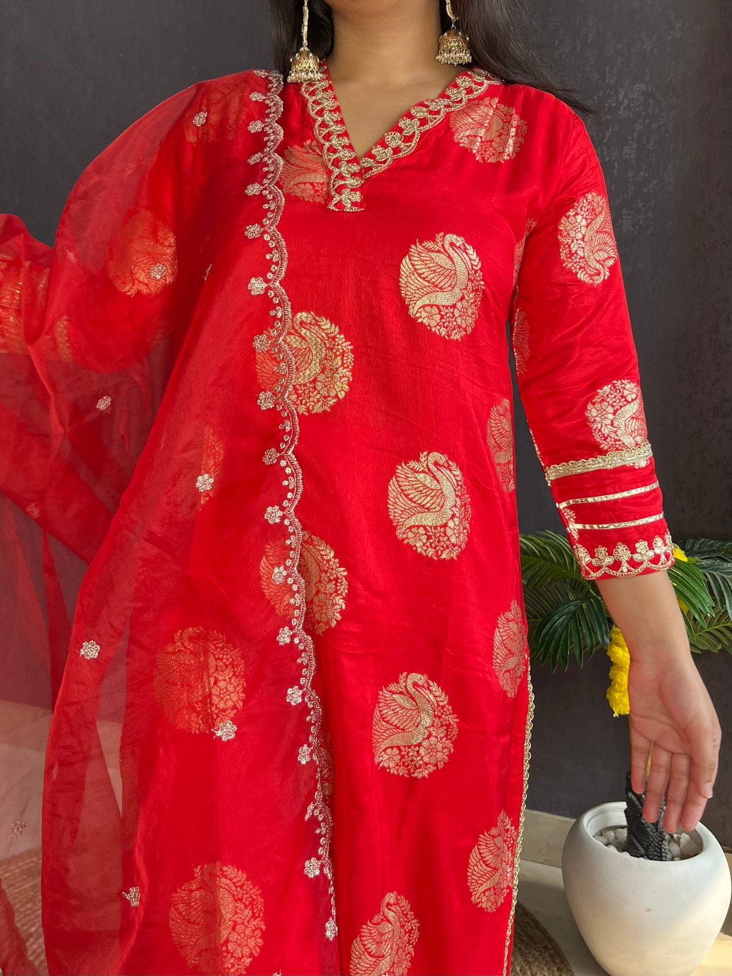 Benarsi aari work silk set