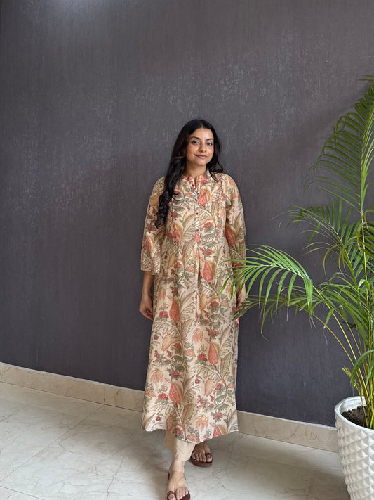 Linen handwork kurta set