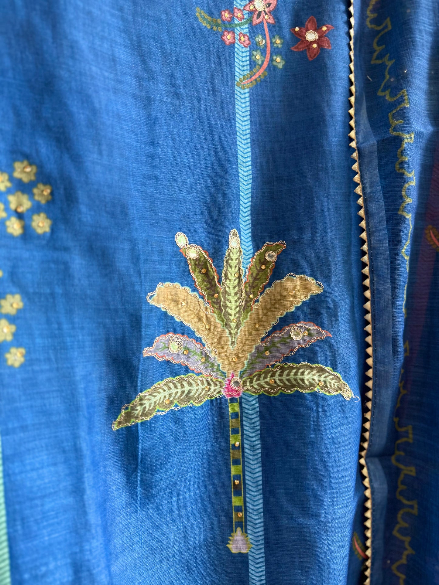 Linen peacock handwork suit