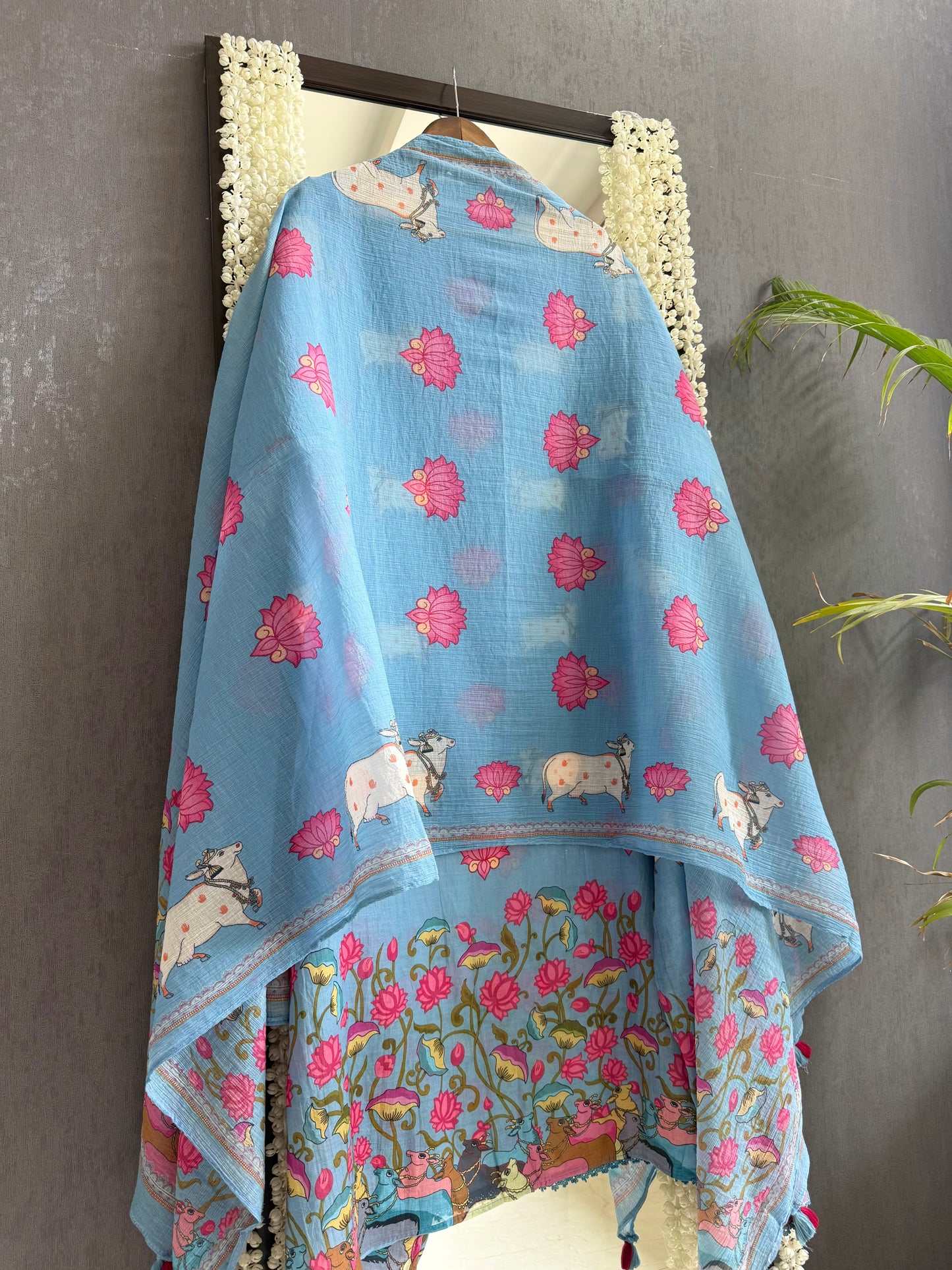 Mulmul cotton pichwai suit