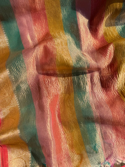 Tissue silk multi color suit