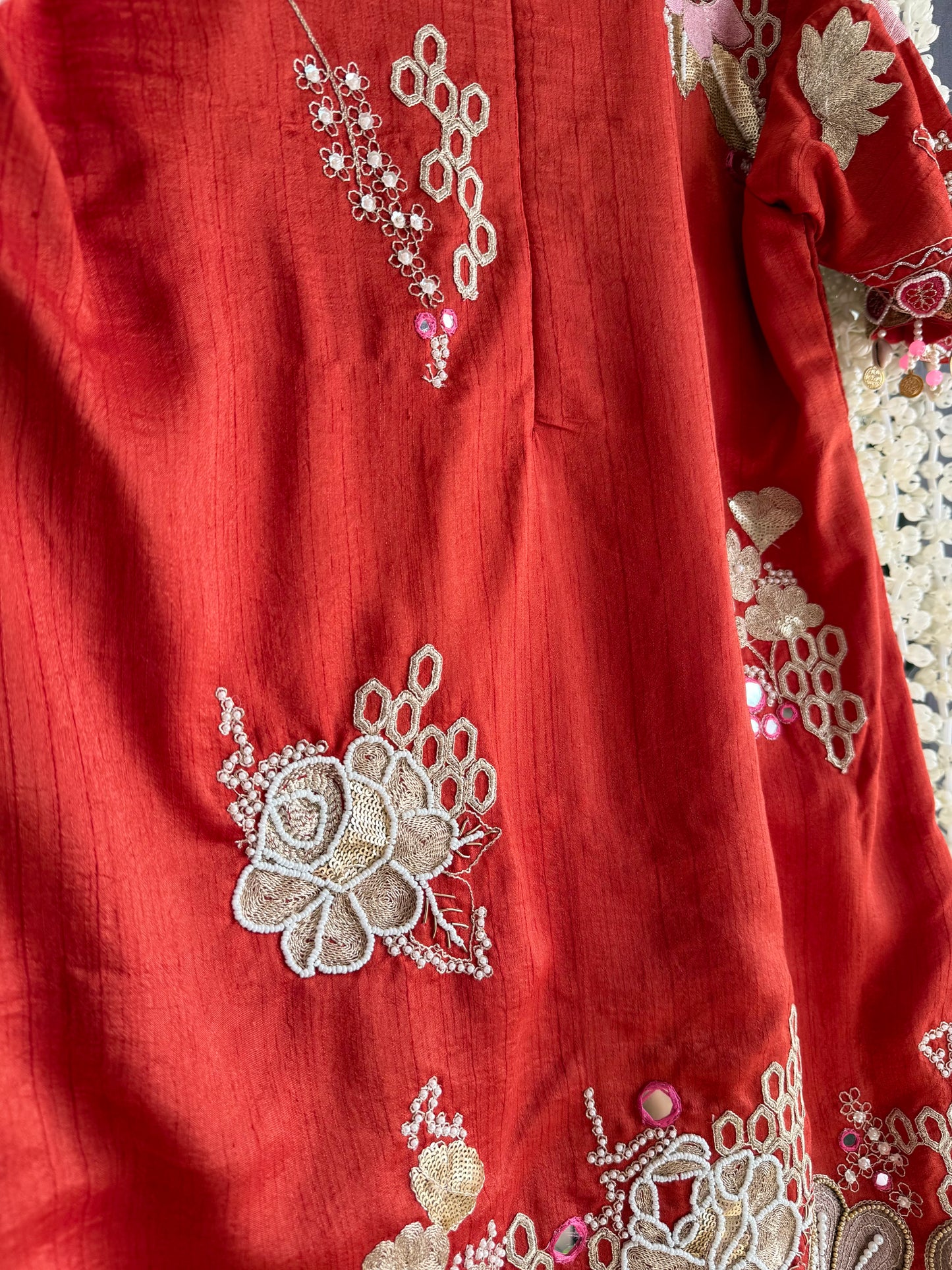 Luxurious raw silk Handwork set