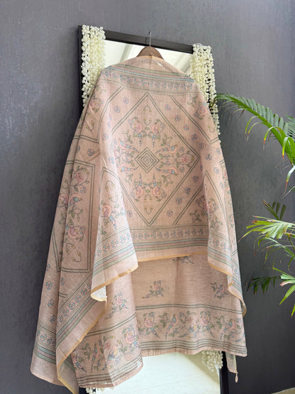 Linen handwork birds suit
