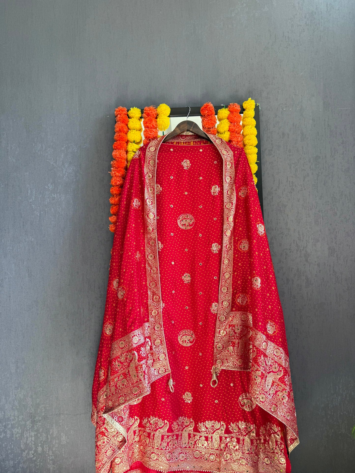 Banarsi bandhani silk suit