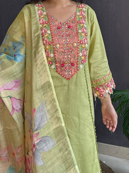 Aline cotton Handwork suit