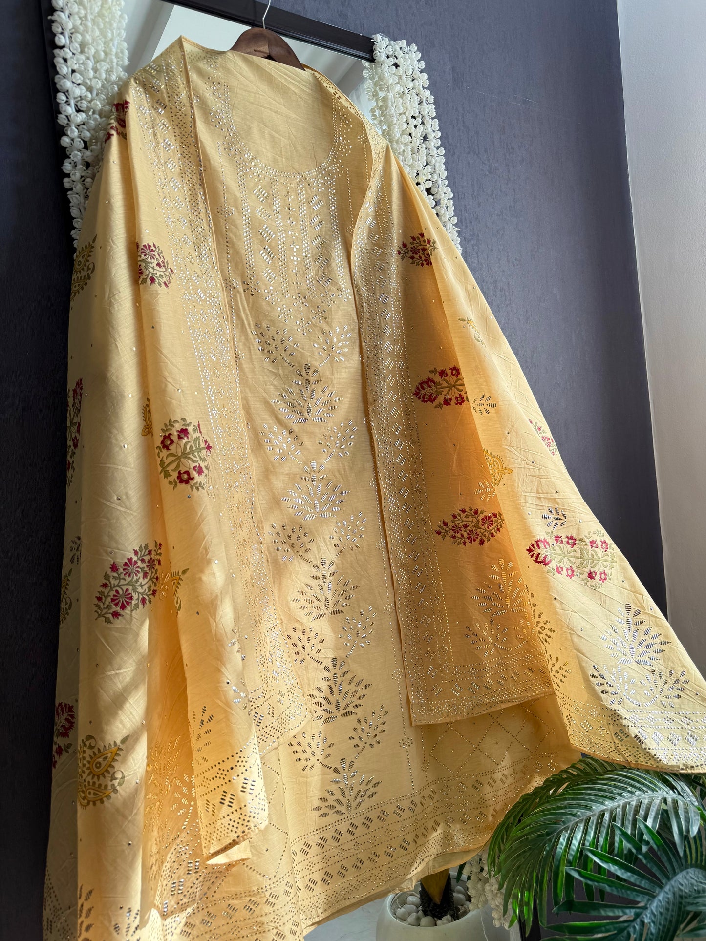 Chanderi mukaish suit