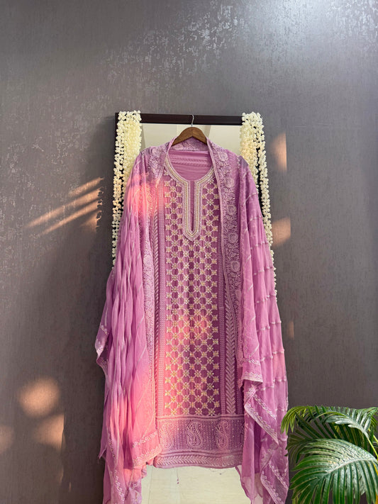 Lucknowi crystal handwork suit