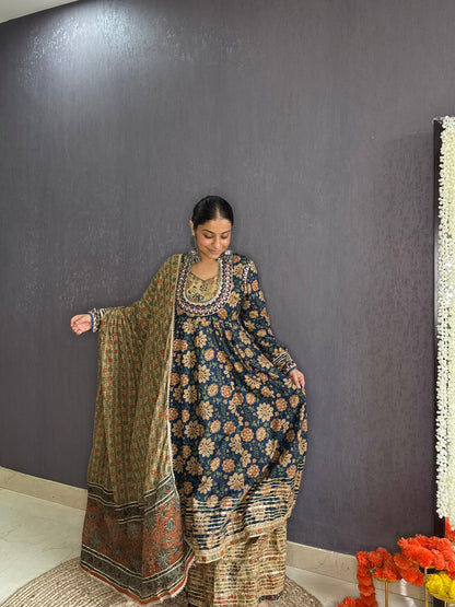 Pure cotton gota double Anarkali