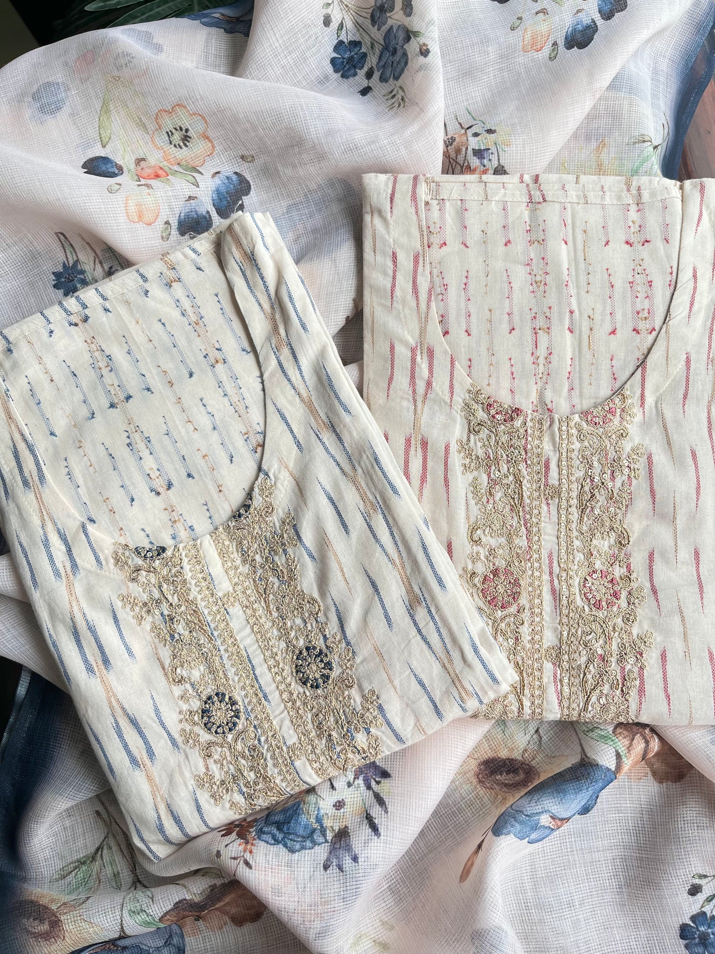 Cotton- Kota Aari work suits