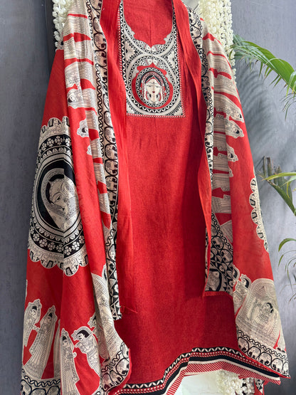 Mulmul cotton raani suit