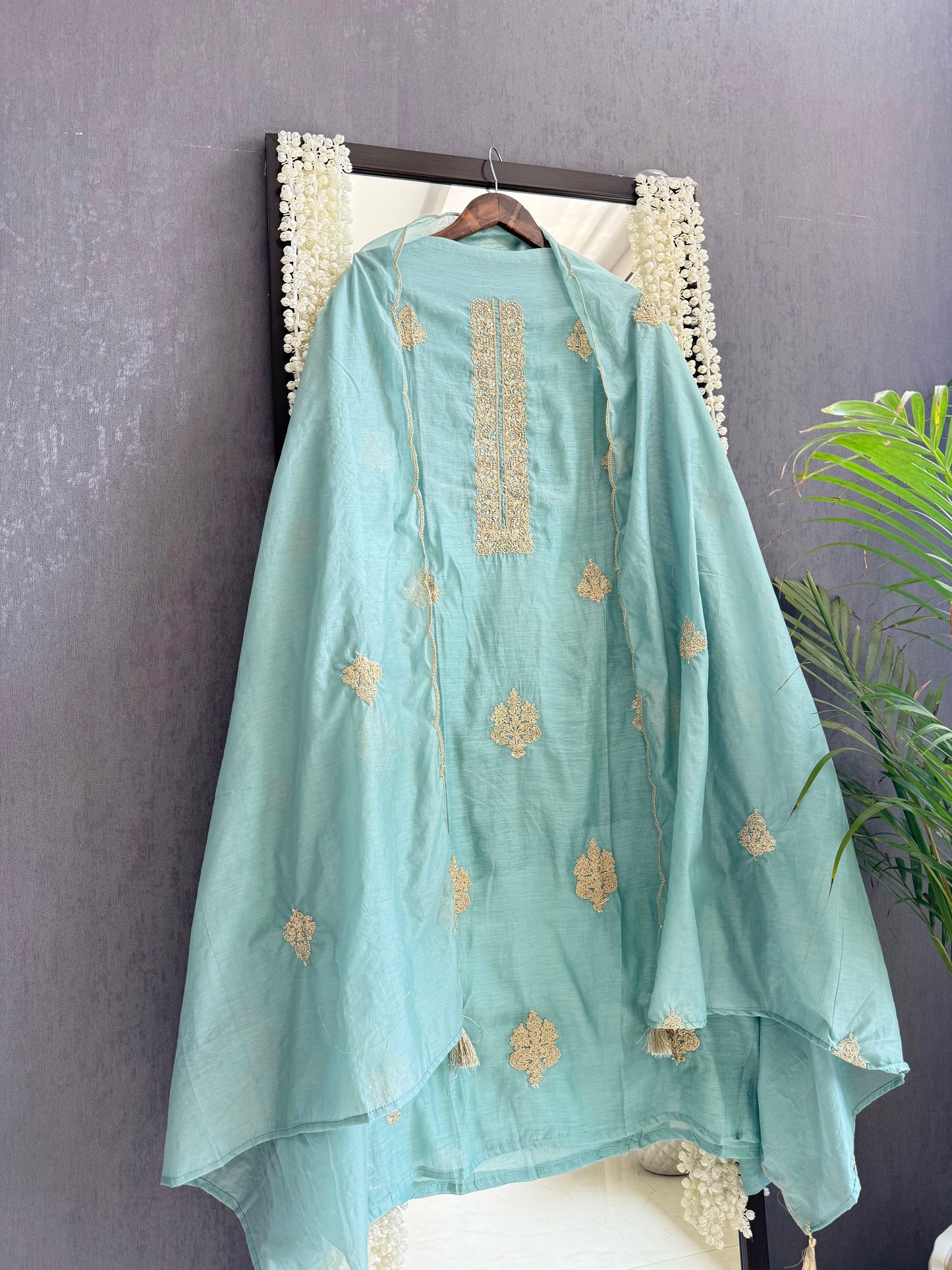 Premium chanderi dori work suit