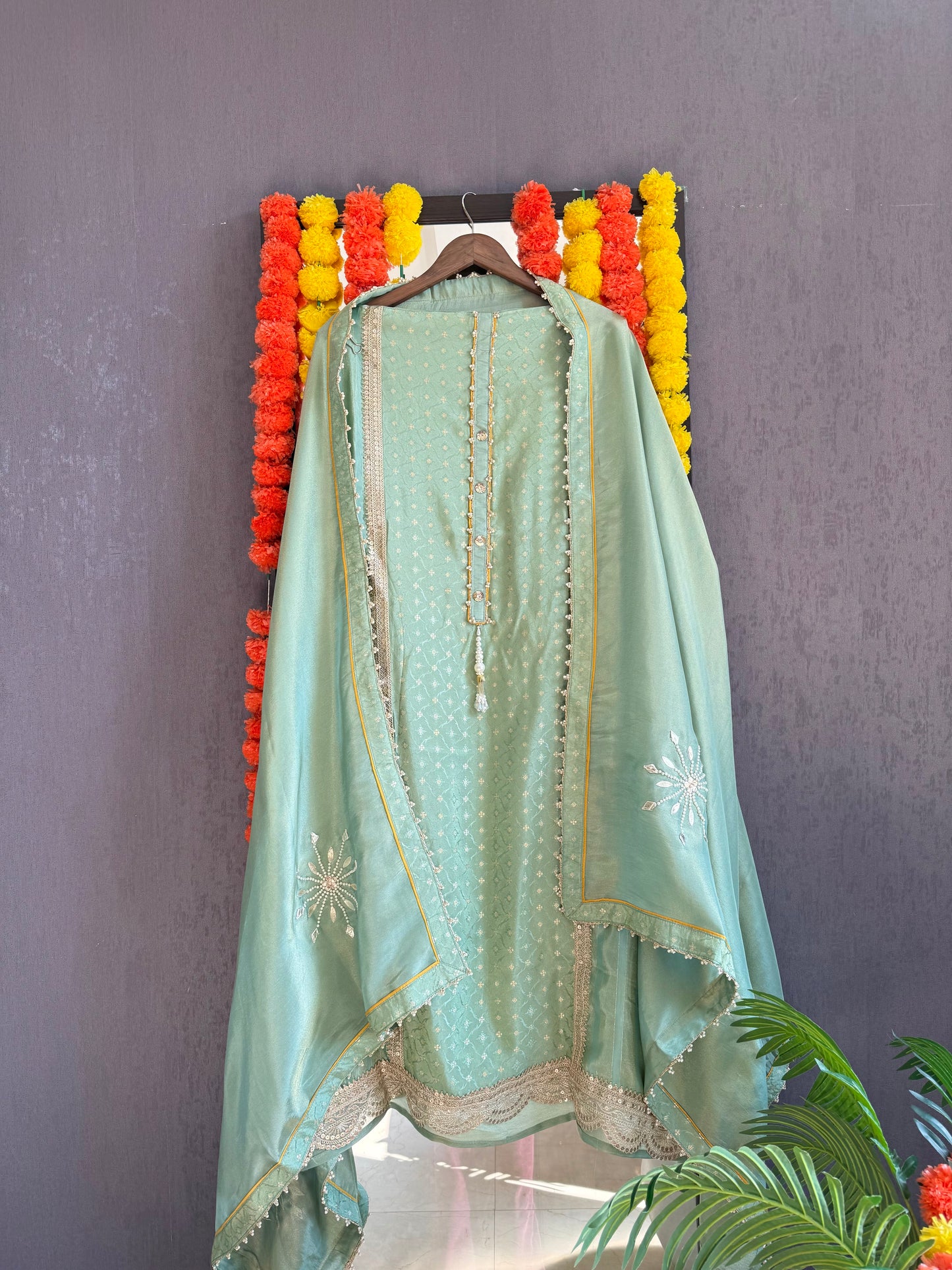 Pearl Benarsi Tissue silk suit