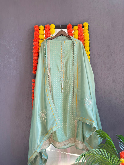 Pearl Benarsi Tissue silk suit