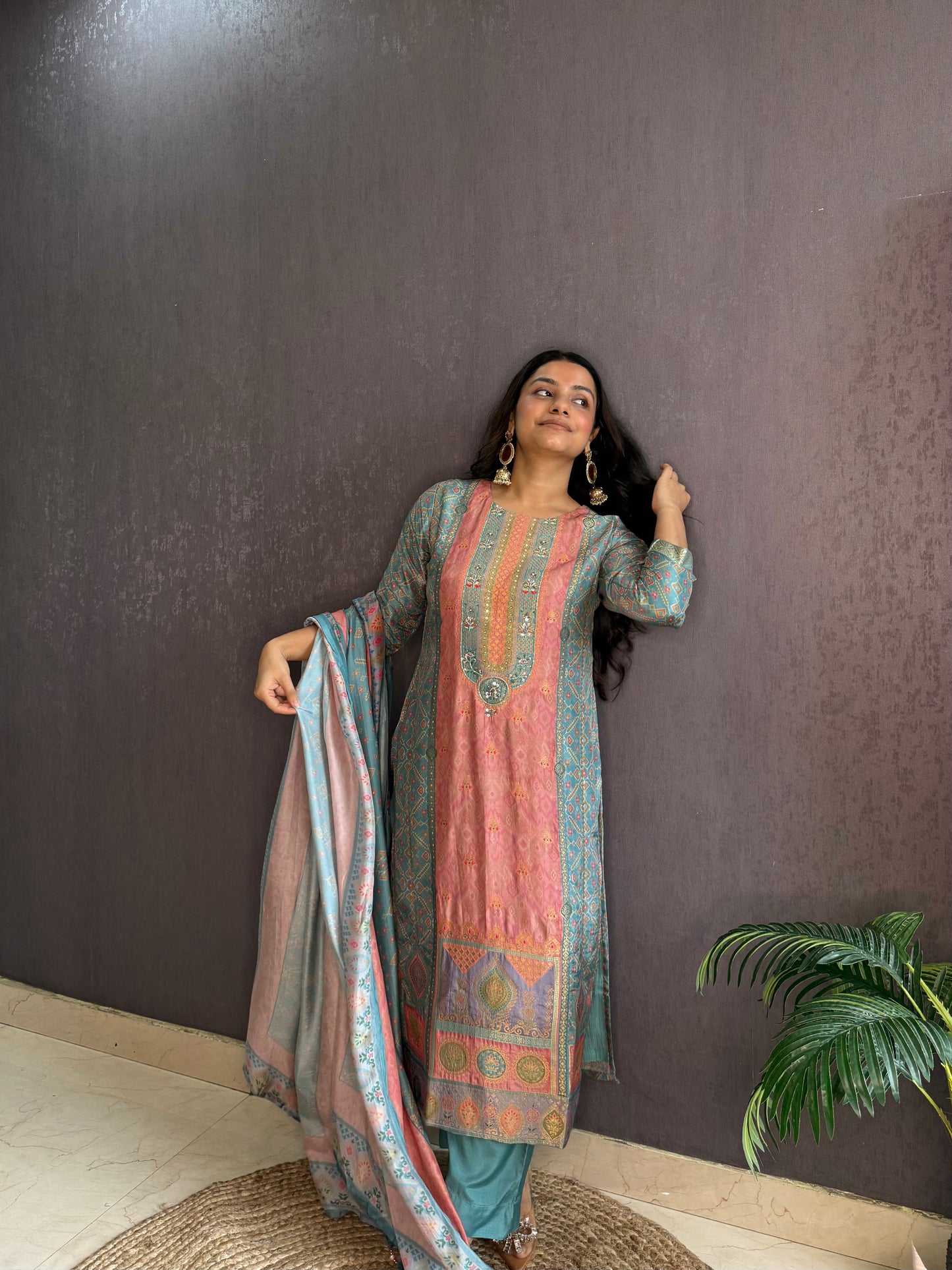 Meenakari Benarsi Handwork suit set