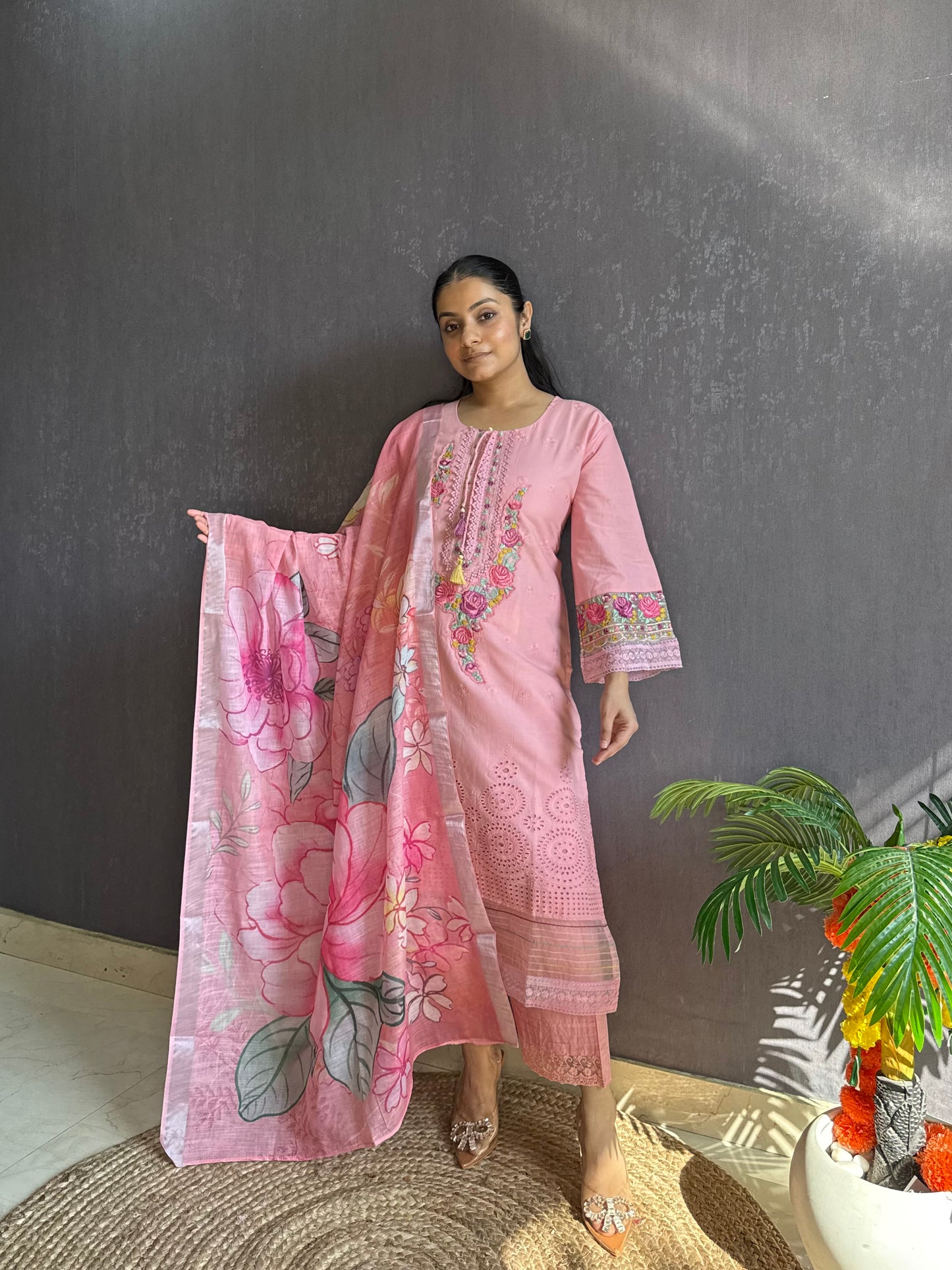 Pakistani schiffili designer suit