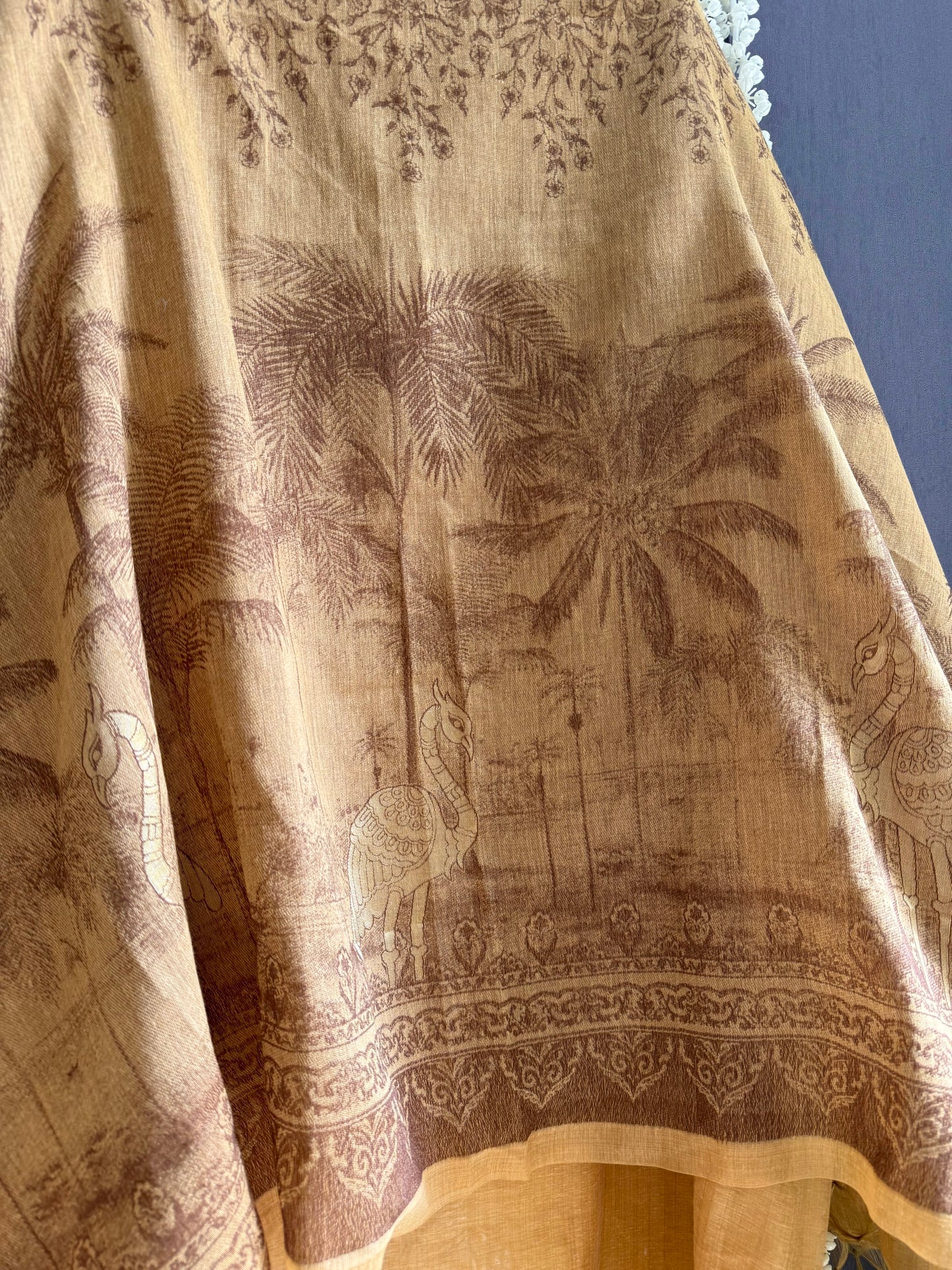 Linen flamingos Jamdani suit