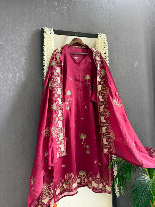 Luxurious Mul chanderi pichwai suit