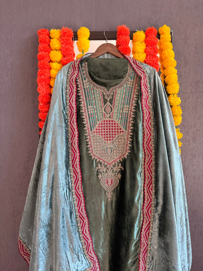 Velvet Marori Aari work suit