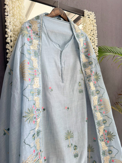 Luxurious Mul chanderi pichwai suit