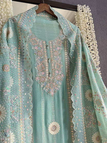 Lucknowi chikankari handwork suit