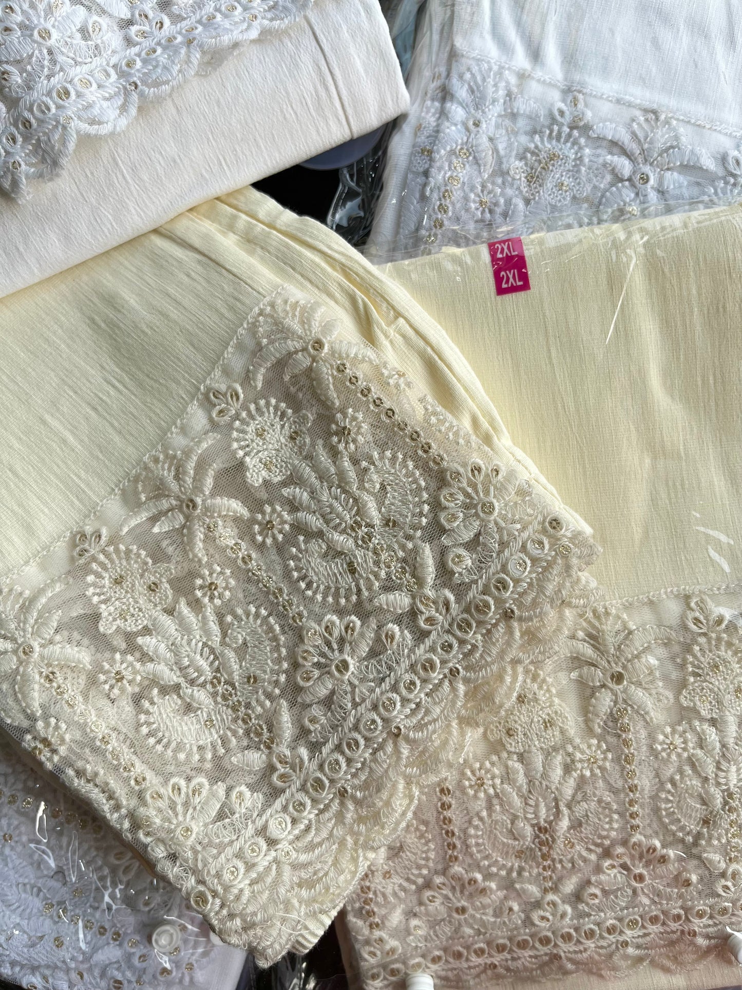 Lucknowi embroidered Cotton lycra pants