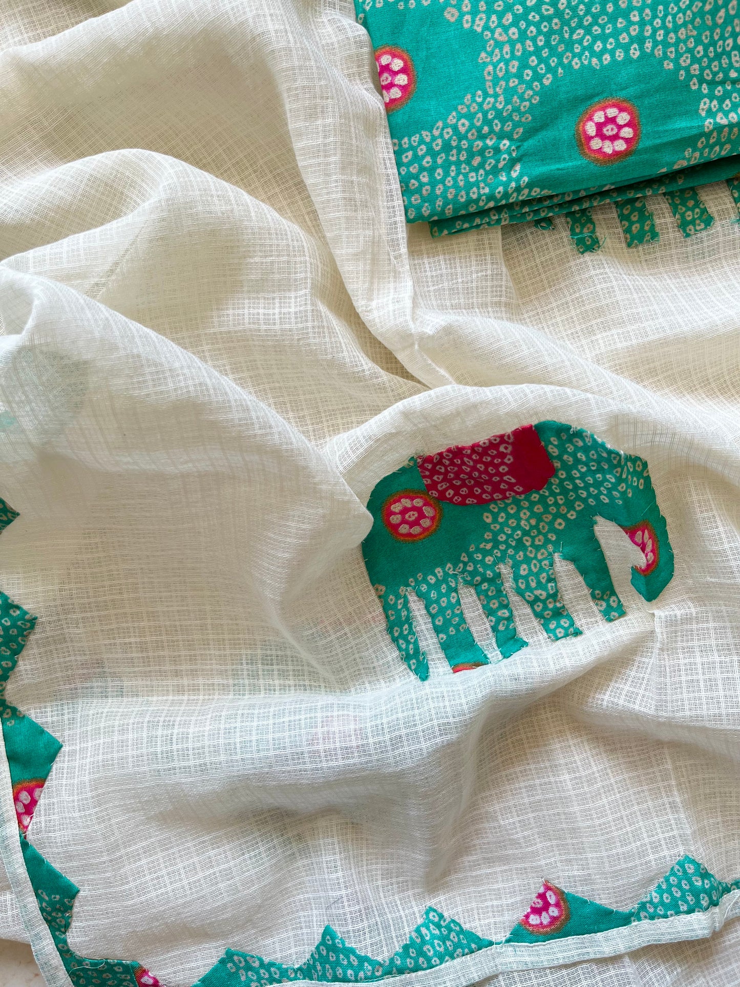 Bandhani Appliqué unstitched suits