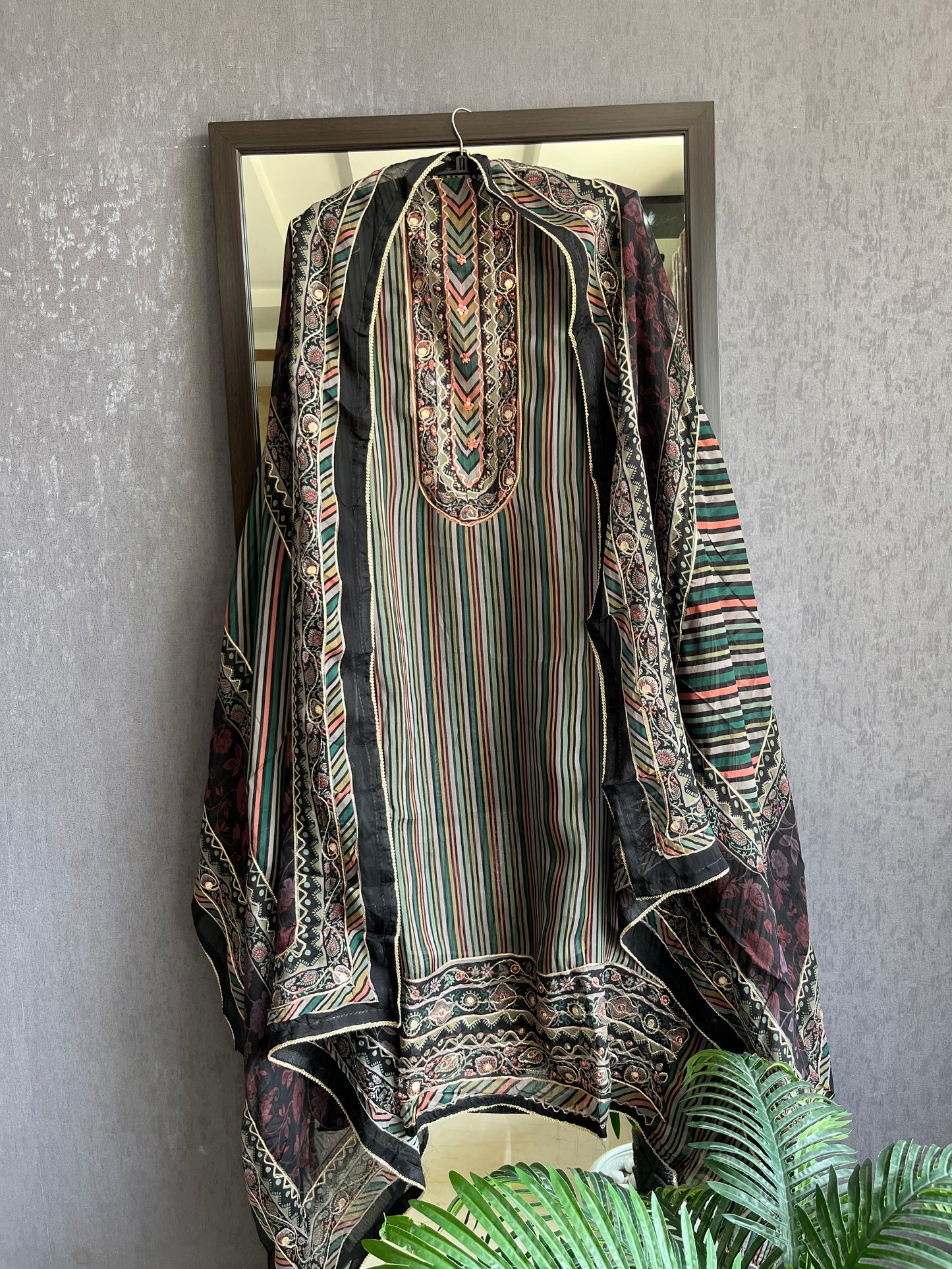 Aari work organza suits