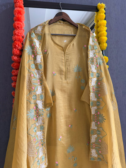 Luxurious Mul chanderi pichwai suit