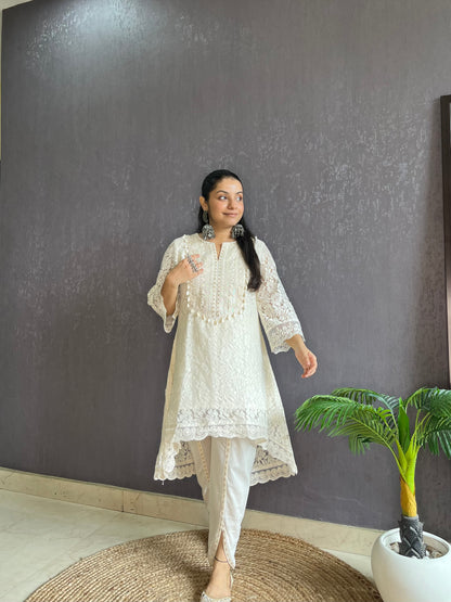 Pure cotton lace work coord