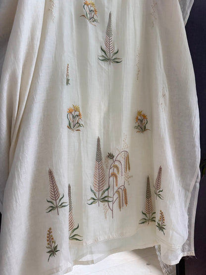 Luxurious Mul chanderi floral springs suit