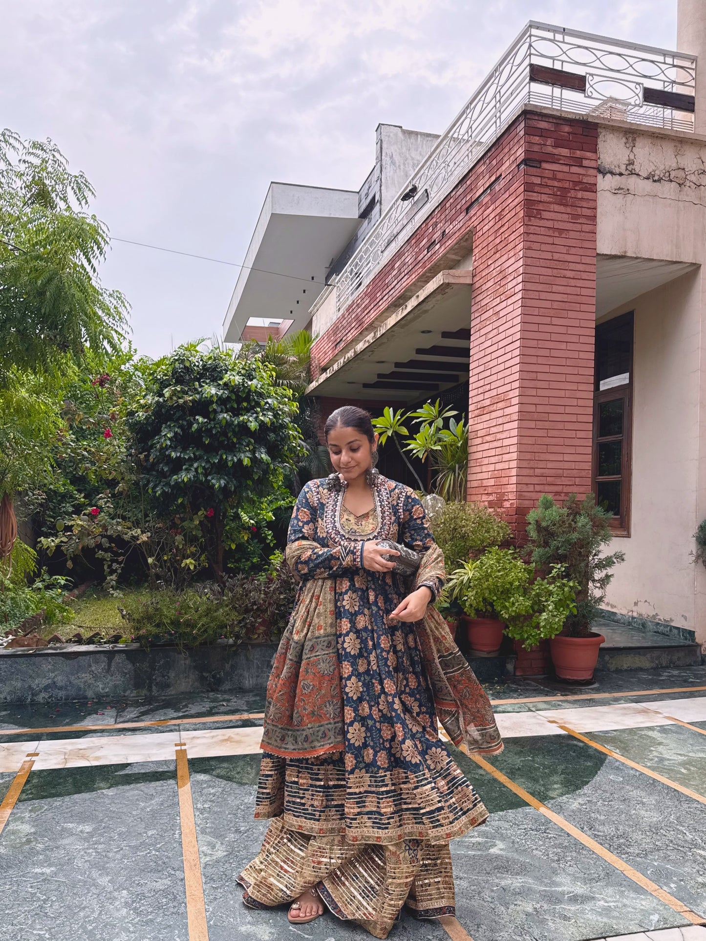 Pure cotton gota double Anarkali