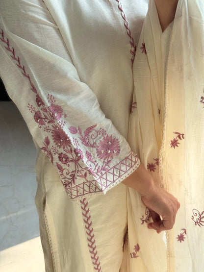 Mul cotton designer pearl suit