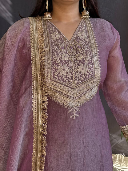Tissue silk Handwork suit set