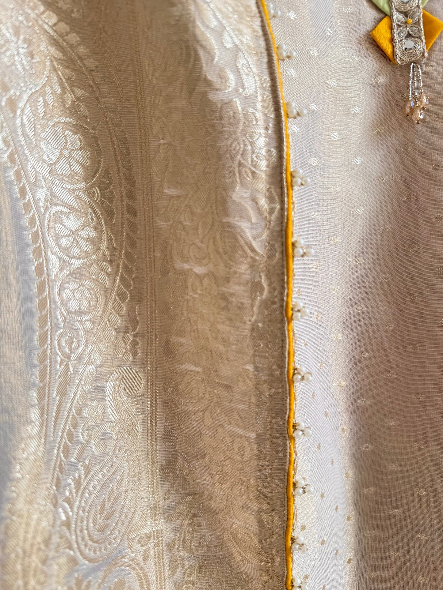 Luxurious aari work Tissue Benarsi silk suit