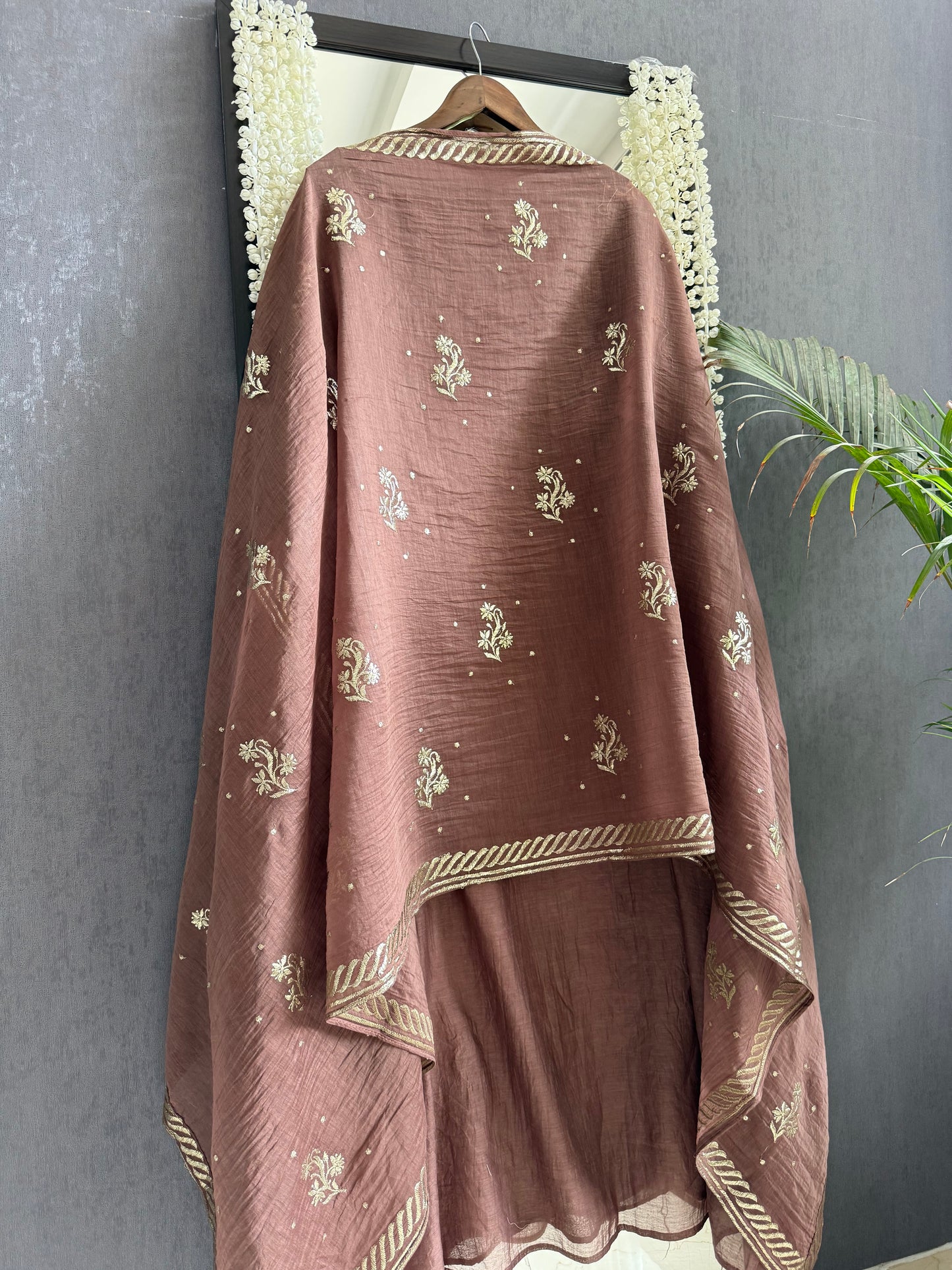 Luxurious Mul chanderi pitta work suit