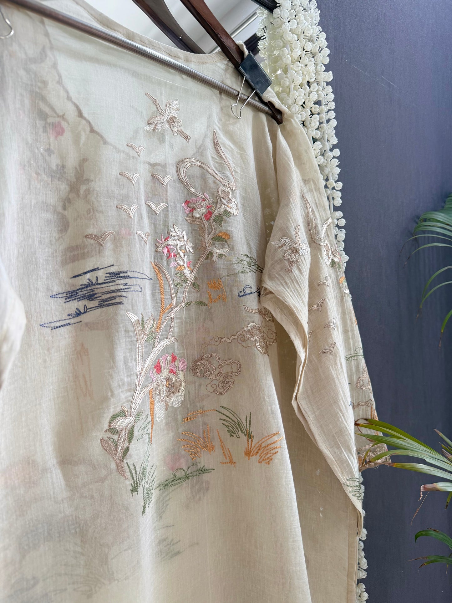 Luxurious Mul chanderi gota appliqué work suit