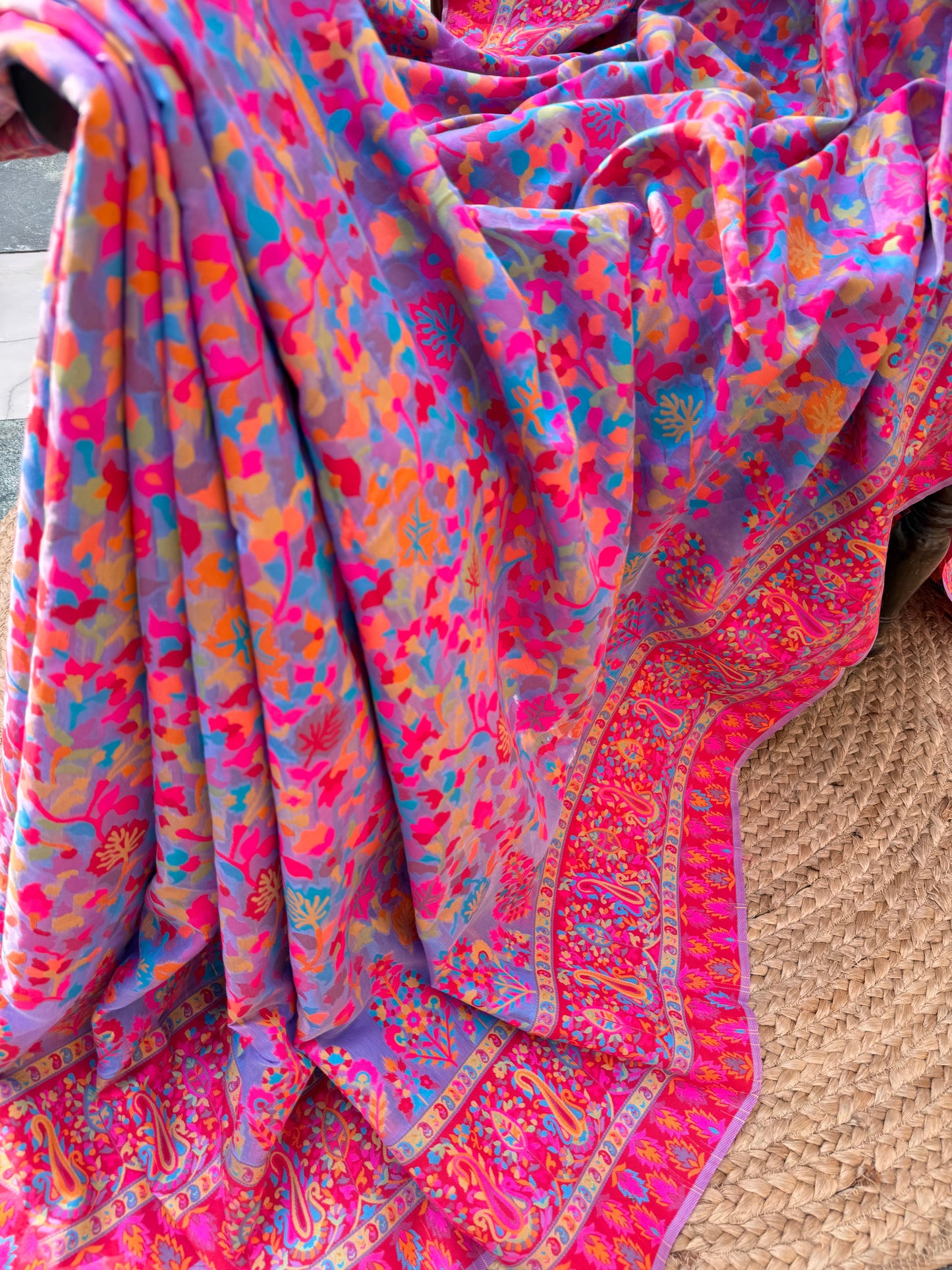 Kashmiri Jamawar Linen saree